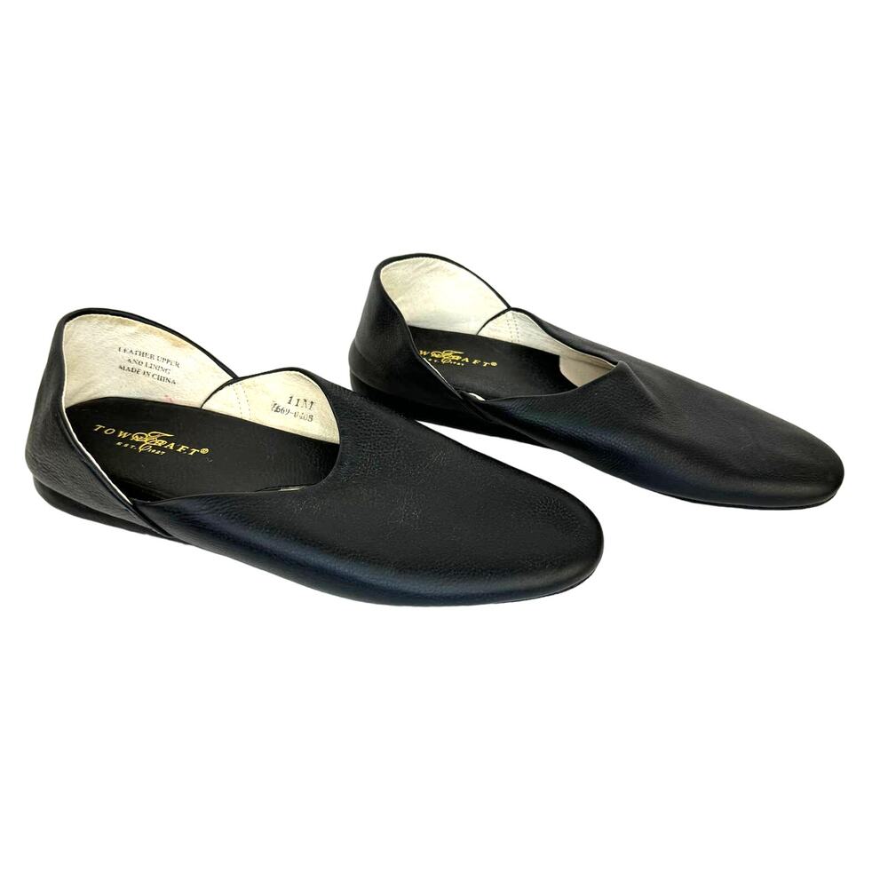 Towncraft Smooth Black Slip-On Loafers